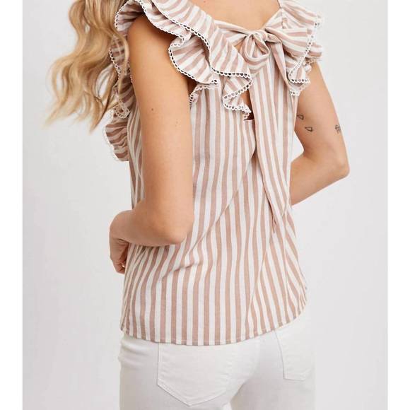 NEW BLUIVY journey stripe blouse in coco - Picture 2 of 4